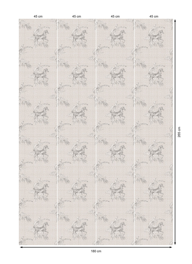 17-09-020-00  WALLPAPER NEW HORSE OFF-WHITE