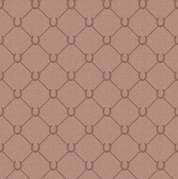 17-09-022-05 WALLPAPER NEW HORSE SHOE RED MOCCA