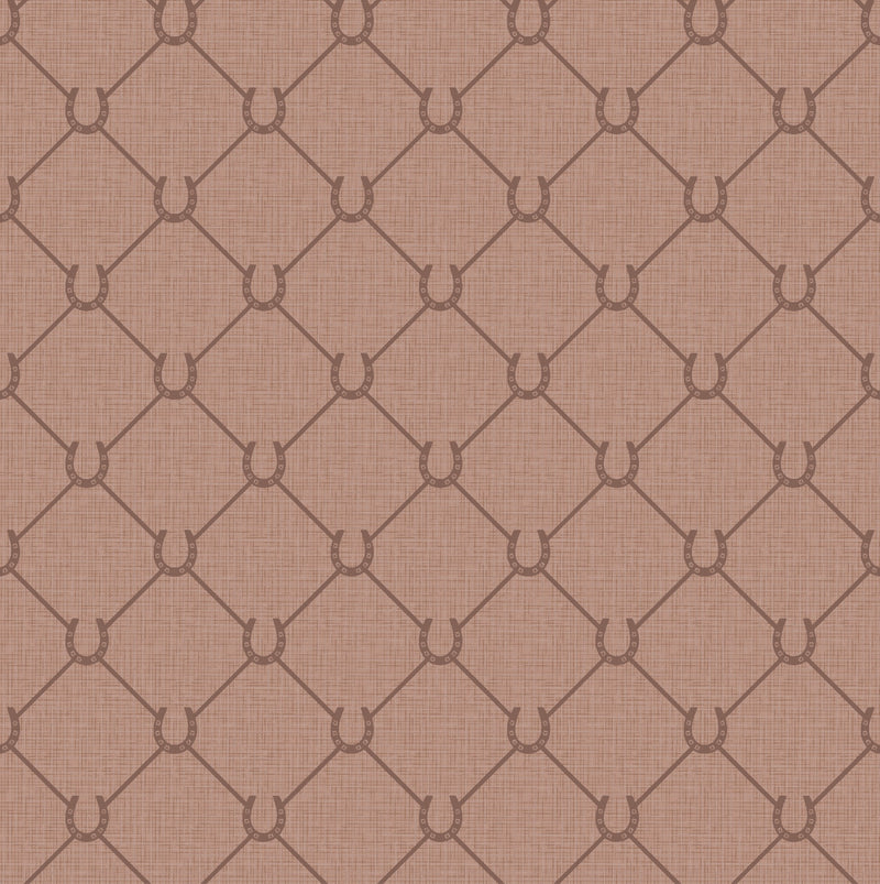 17-09-022-05 WALLPAPER NEW HORSE SHOE RED MOCCA