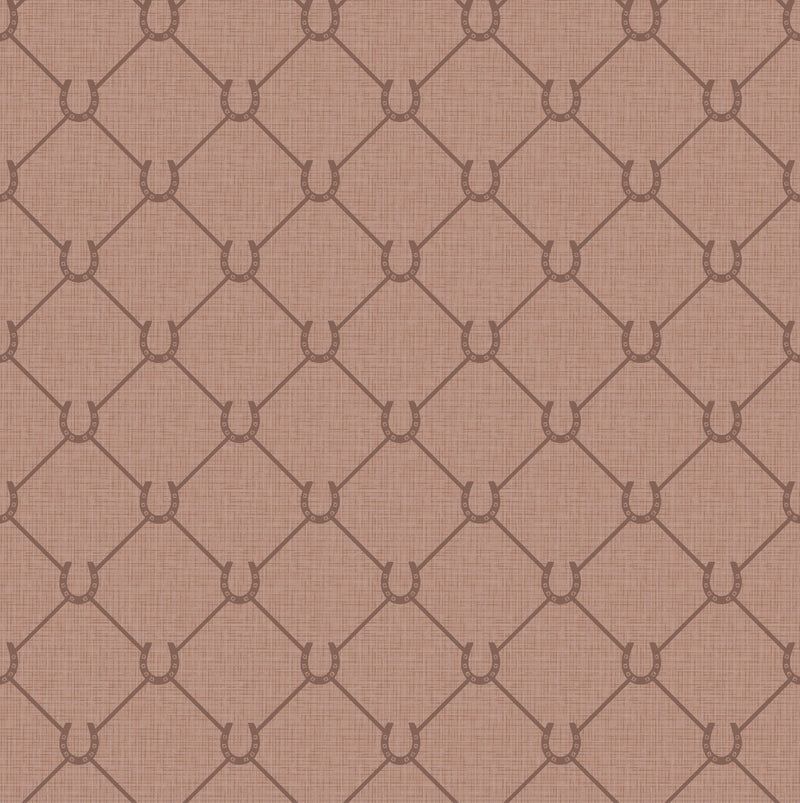 17-09-022-05 WALLPAPER NEW HORSE SHOE RED MOCCA