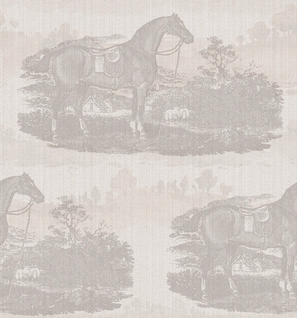 17-09-023-00/P  wallpaper sample Horse Toile Off-white