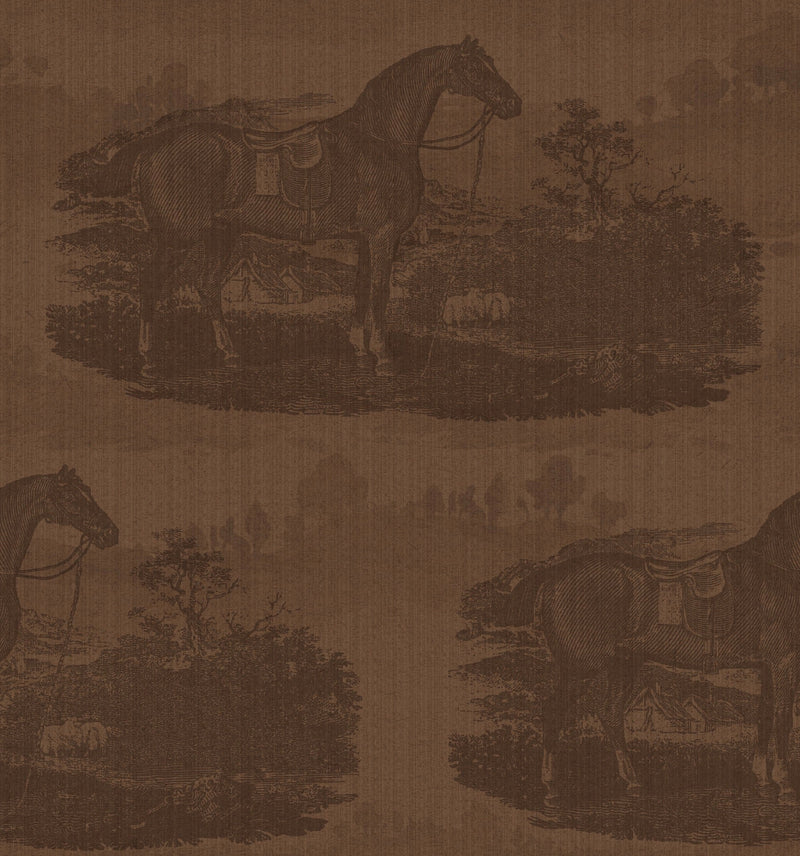 17-09-023-45/P wallpaper sample   Horse Toile Brown