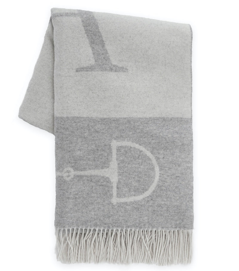 Wool Cashmere Throw Very Light Grey