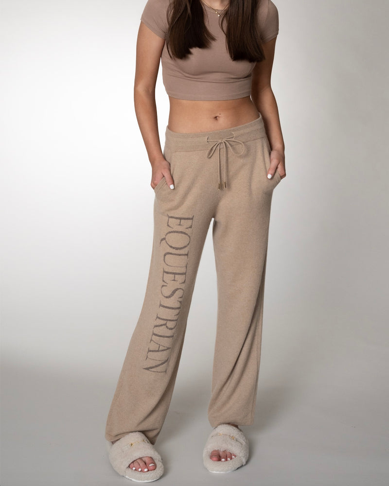 CASHMERE EQUESTRIAN JOGGER PANT MEDIUM CAMEL