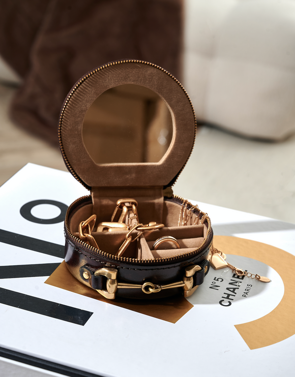 LEATHER PETIT JEWELERY BOX BROWN