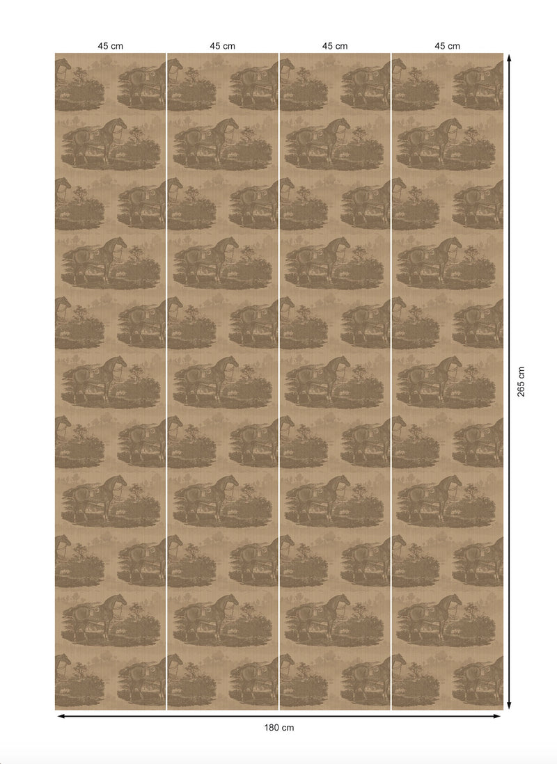 17-09-023-20 Wallpaper Horse Toile Caramel