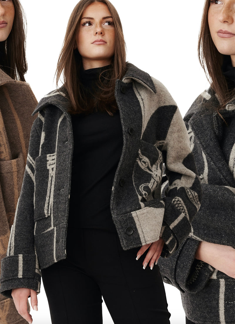 TAILORED HERITAGE BOXY JACKET ANTRACIT & LONTRA