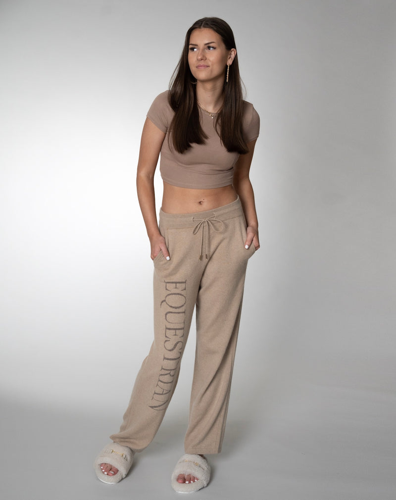 CASHMERE EQUESTRIAN JOGGER PANT LARGE CAMEL