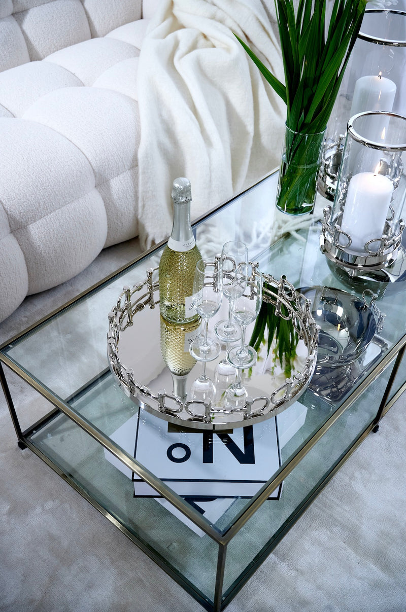 Round glass tray for coffee table discount