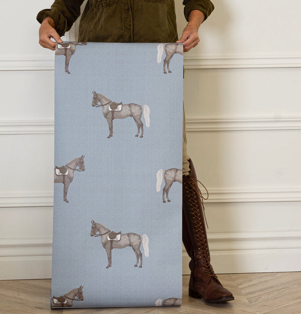 17-09-007-75 Wallpaper Petit Horse Light Blue
