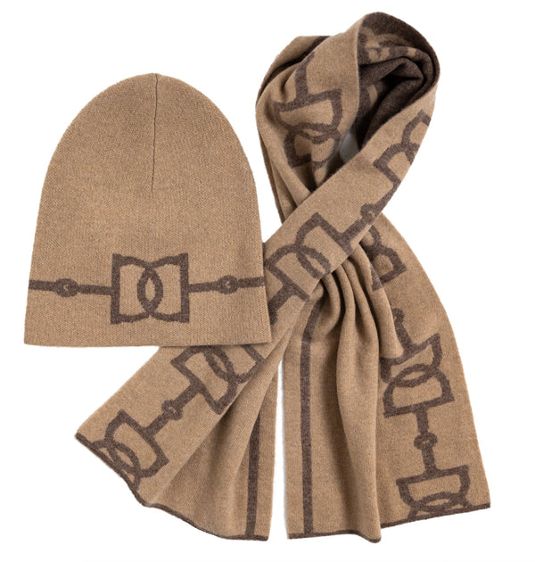 BEANIE & SCARF SET CASHMERE CAMEL