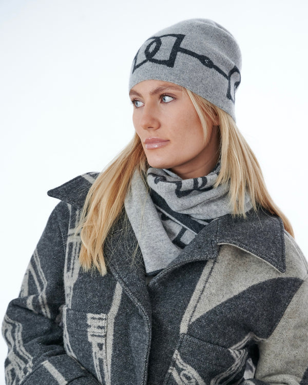 BEANIE & SCARF SET CASHMERE Grey
