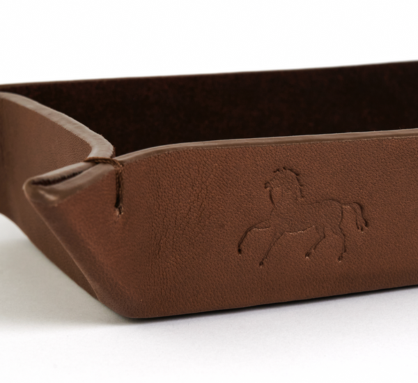 Leather Tray Organizer Brown
