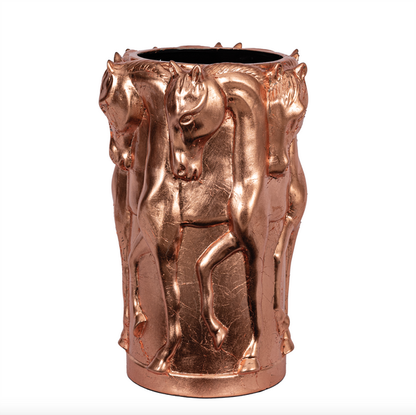 ROSE´CRACK CERAMIC VASE DANCING HORSES
