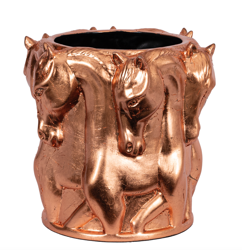ROSE´ CRACK CERAMIC VASE DANCING HORSES