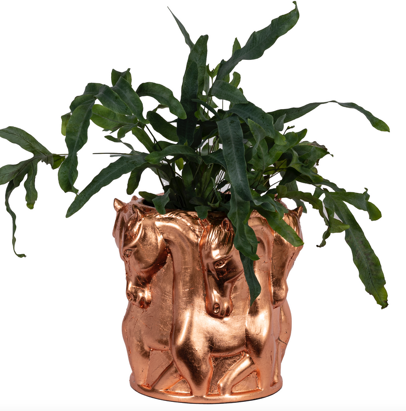 ROSE´ CRACK CERAMIC VASE DANCING HORSES