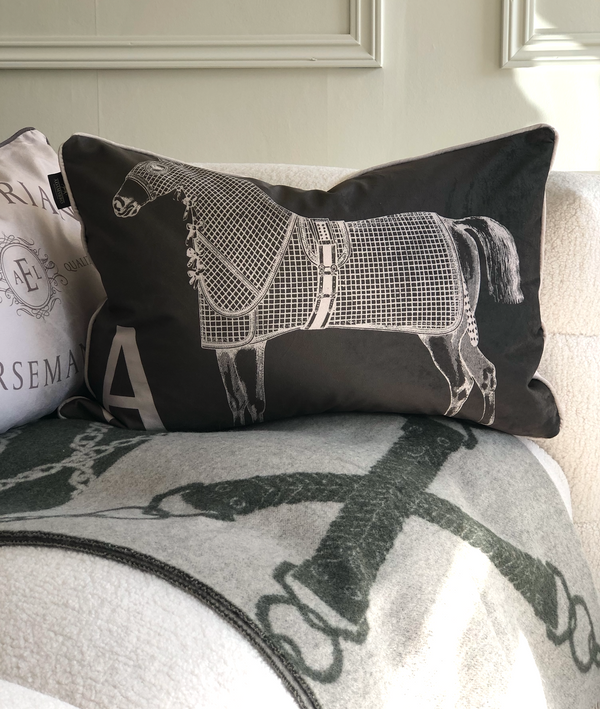 Cushion Horse Olive