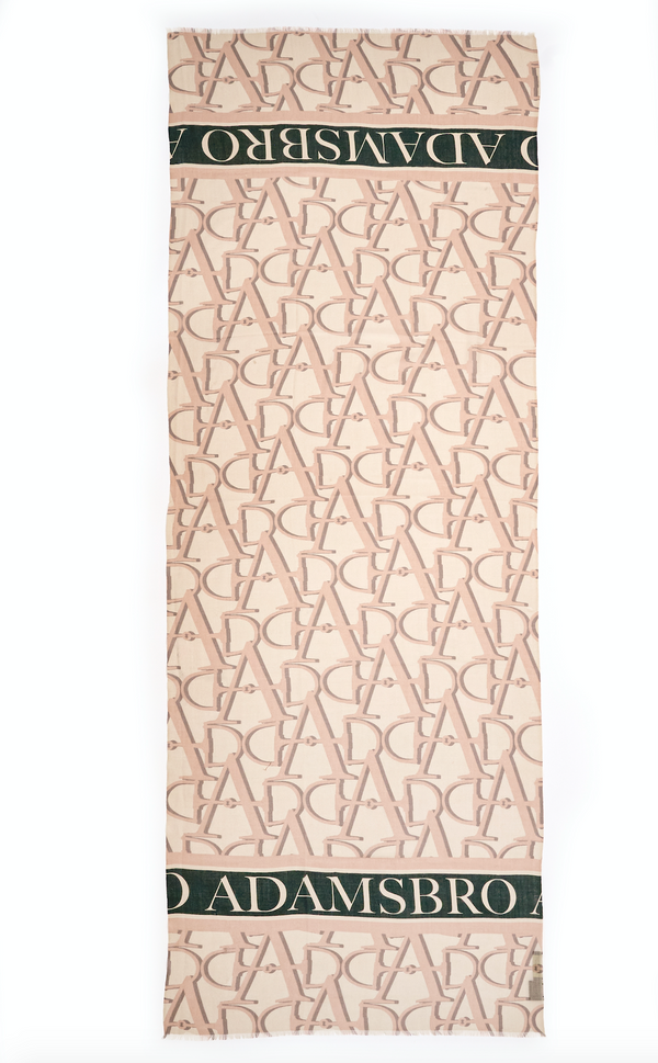 CASHMERE SCARF HORSEHEAD LOGO LIGHT PINK