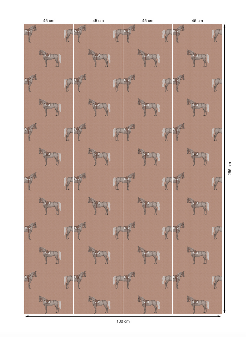 17-09-007-05 Wallpaper Petit Horse Red Mocca