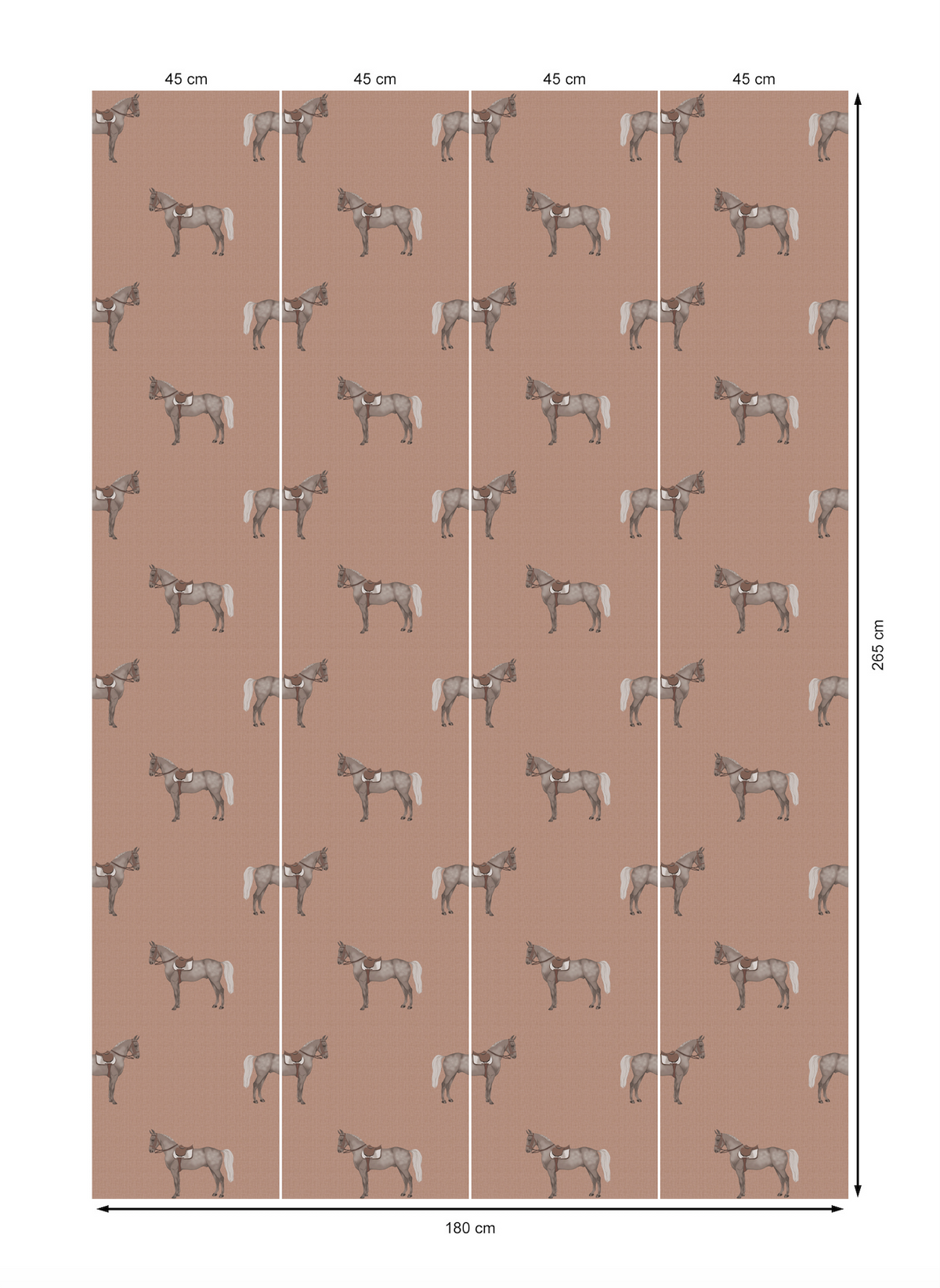 17-09-007-05/P WALLPAPER SAMPLE  Petit Horse Red Mocca