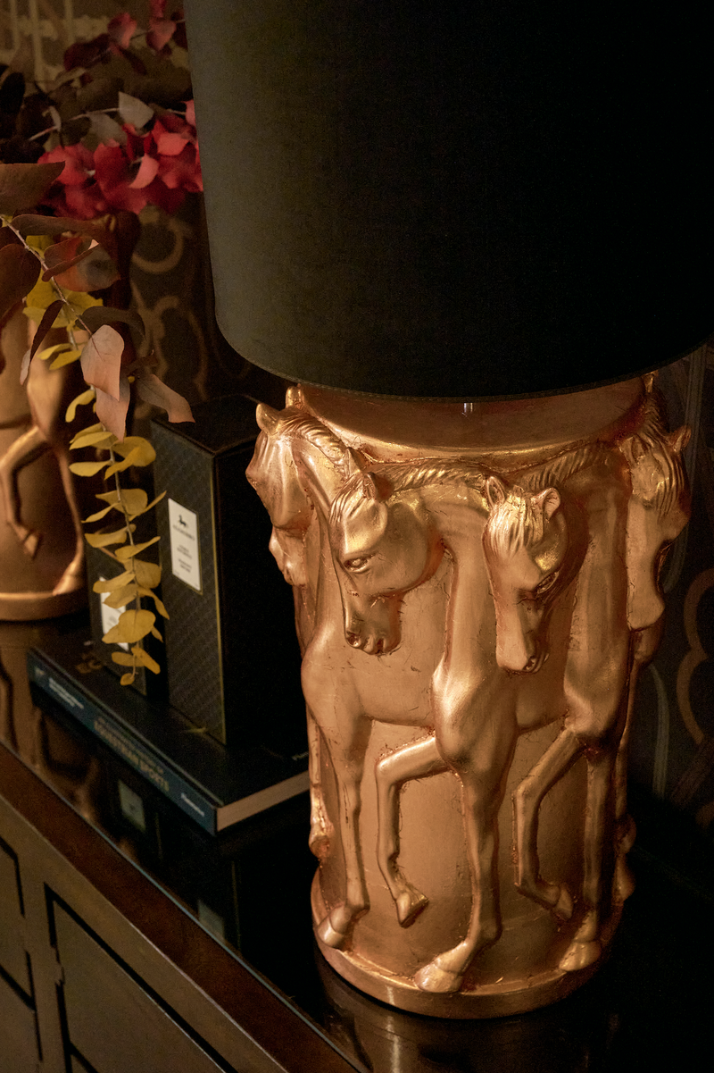 Lamp Stand Dancing Horses Rose´Crack