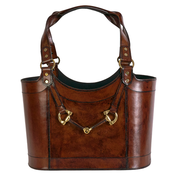 ADAMSBRO LEATHER MAGAZINE BASKET BURGUNDY