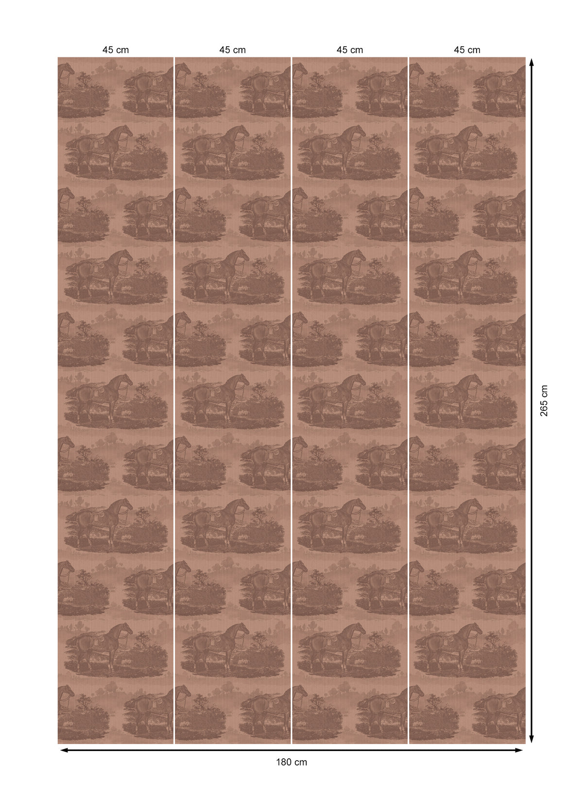 17-09-023-05 Wallpaper Horse Toile Red Mocca