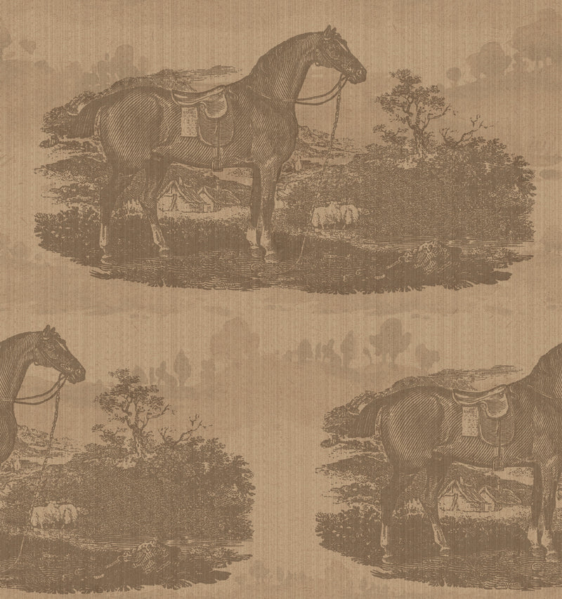 17-09-023-20 Wallpaper Horse Toile Caramel