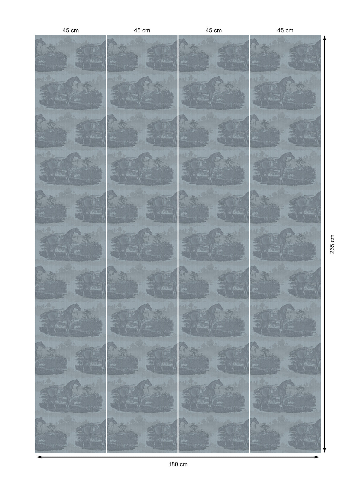 17-09-023-75 Wallpaper Horse Toile Light Blue