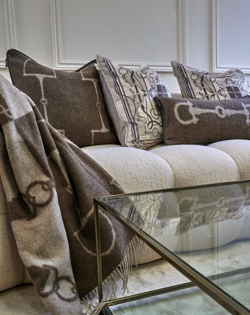 Wool Cashmere Cushion Retro Mud